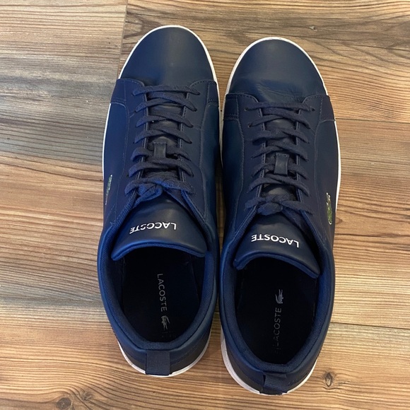 Lacoste Leather Sneakers in navy & white Size 12 - Picture 7 of 12